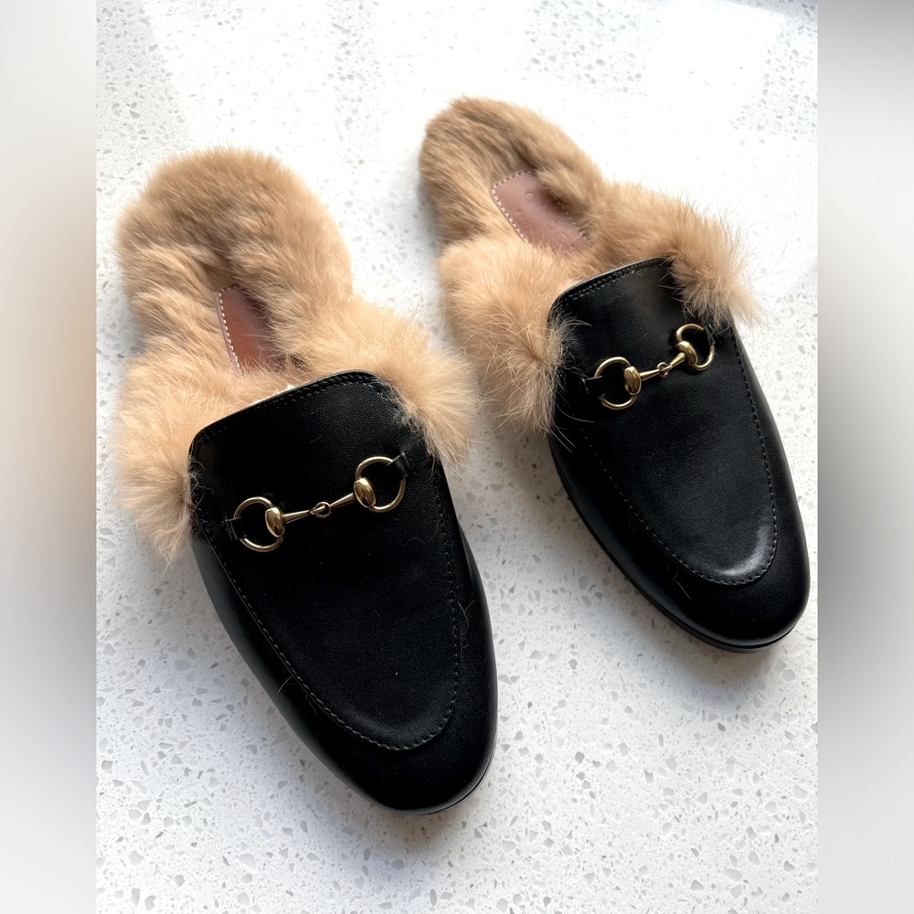 Designer inspired slip on mules Gucc*